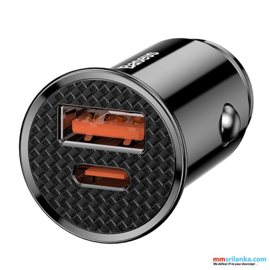 Baseus Circular Plastic A+C 30W PPS Car Charger Black